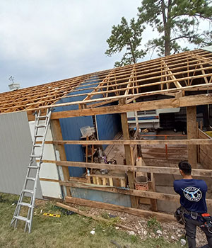 Photo of extensive roof repair services.